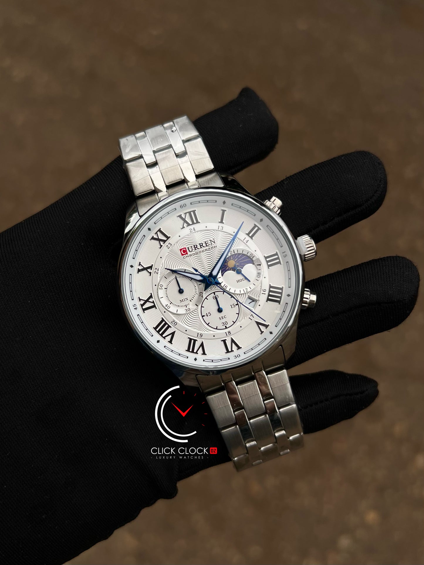 CURREN M8427 Argent / Blanc