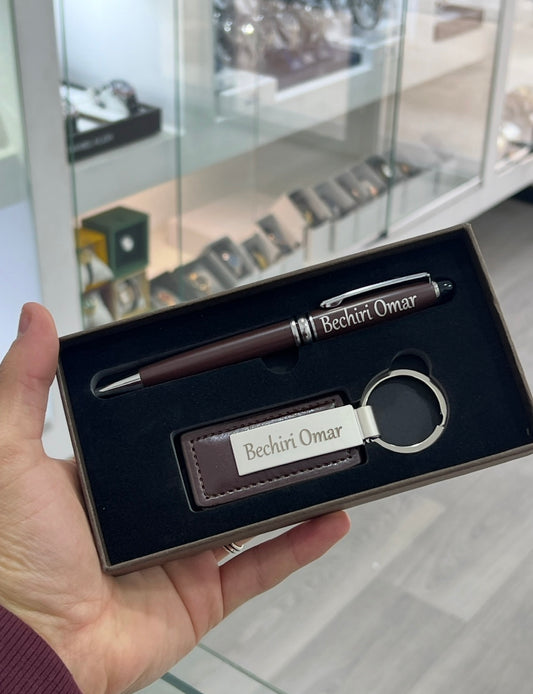Pack Stylo + Porte clé Brown (2 pièces)