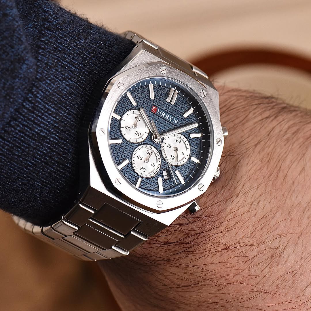 CURREN M8440 Argent / Bleu