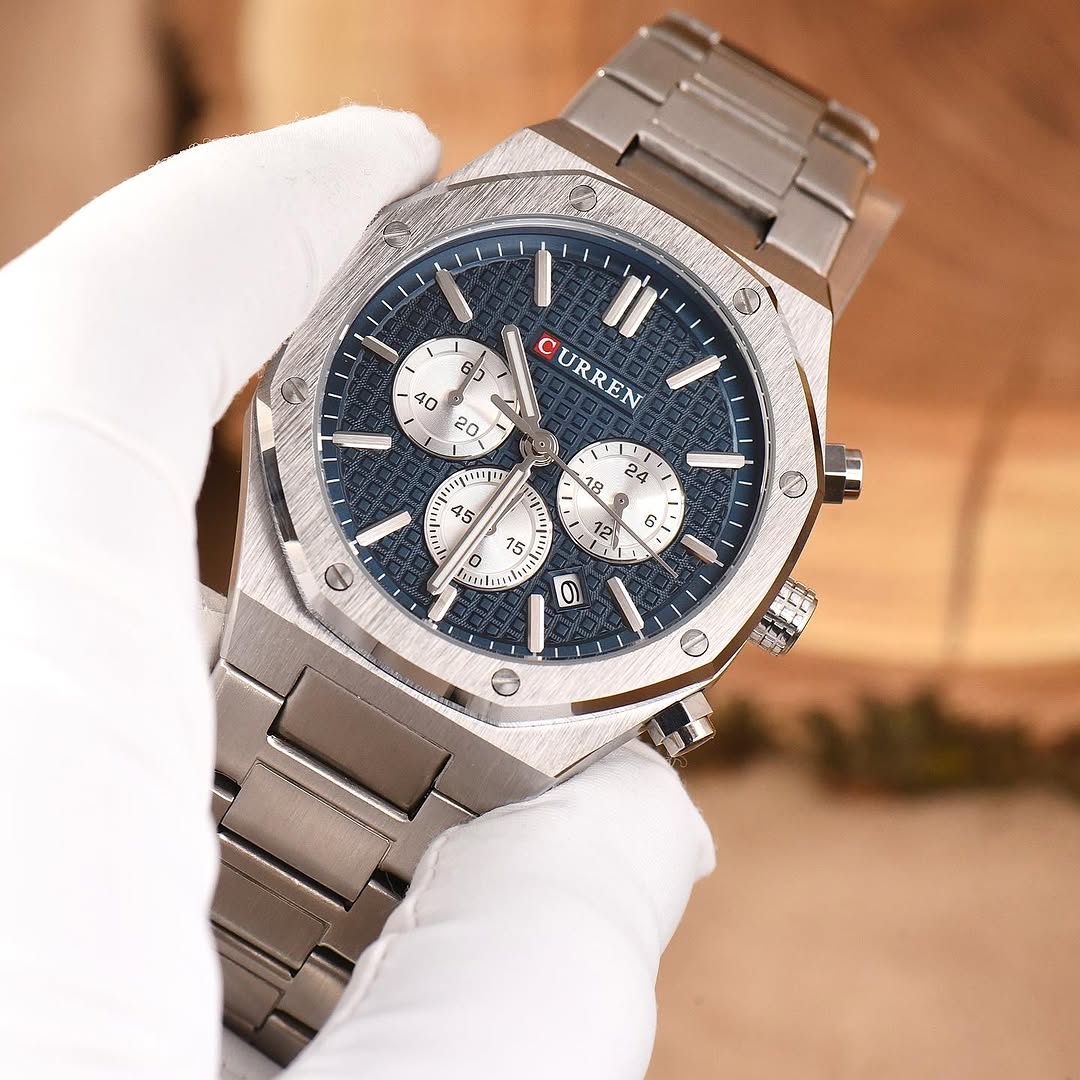 CURREN M8440 Argent / Bleu