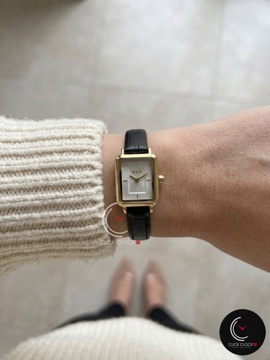 IEKE RECT1 Cuir Gold/Black