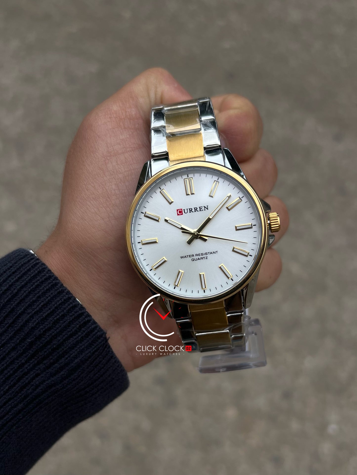 CURREN C9090 Argent / Doré / Blanc
