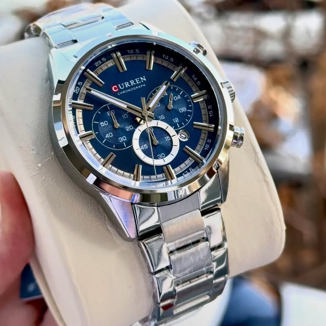 CURREN - M8355 argent / Bleu