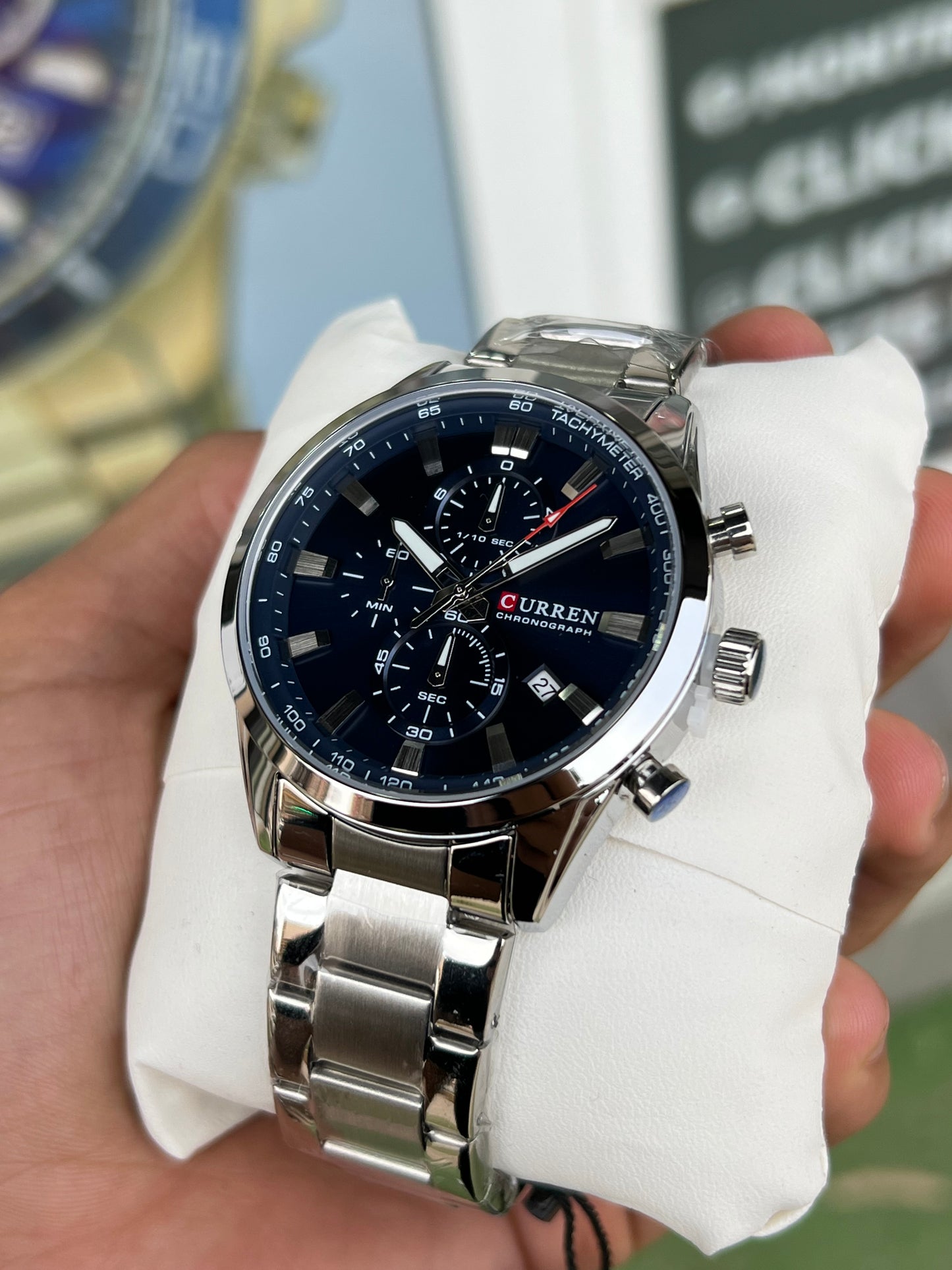 CURREN M8445 Argent / Bleu