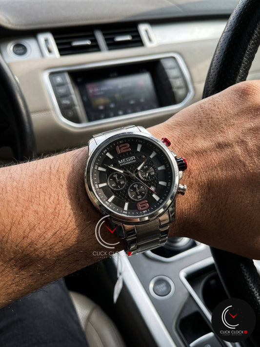 MEGIR 2156 Argent / Noir / Rouge